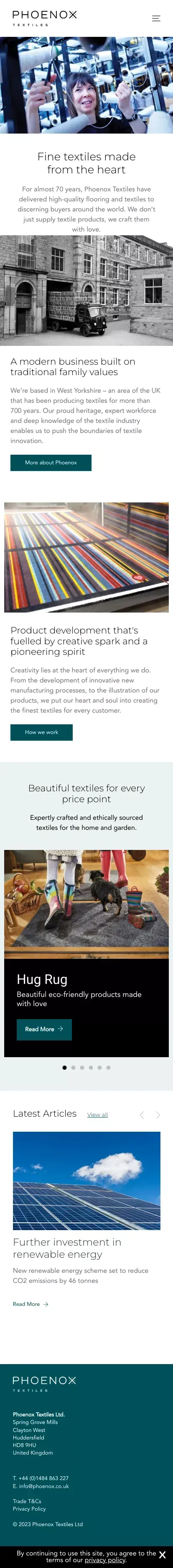 Phoenox Textiles | Fine Textiles Made From The Heart mobile view