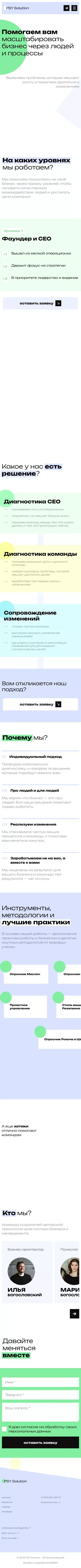 Psy Solution | Помогаем Вам и вашей команде достигать целей бизнеса! mobile view