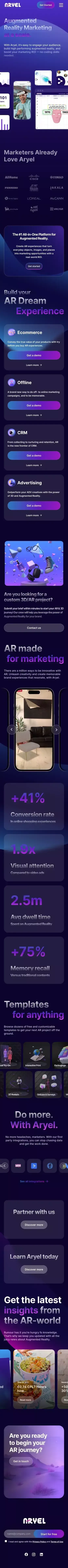Aryel | Augmented Reality Marketing at a scale. mobile view