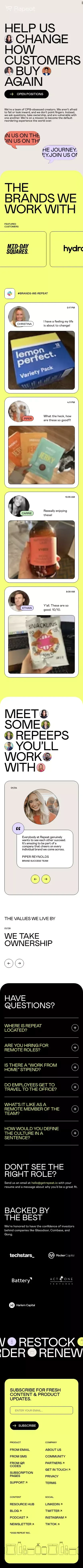 Repeat | Company mobile view