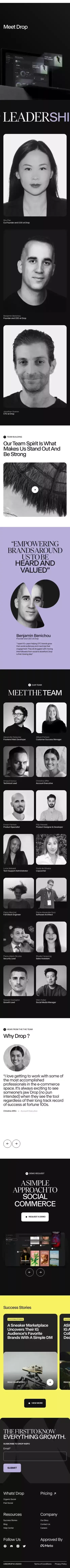 Meet Drop - Our Story mobile view