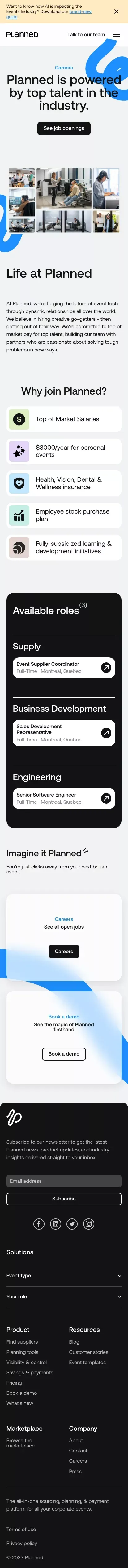 Work at Planned | Planned mobile view