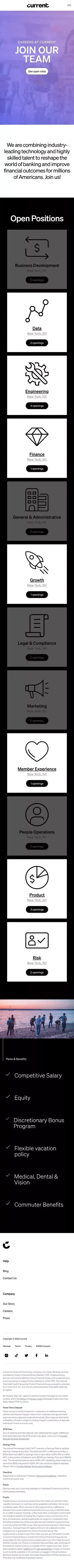 We’re hiring! Come join our team at Current. mobile view