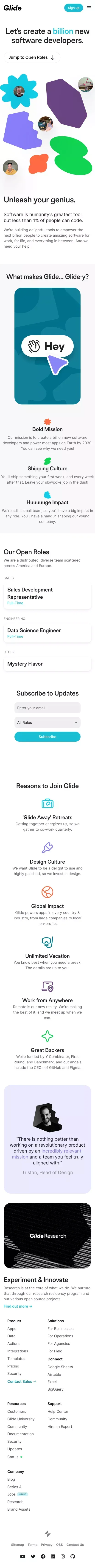 Glide Jobs – Join us! mobile view