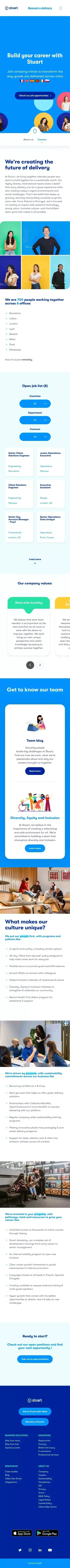 Build your career with Stuart mobile view