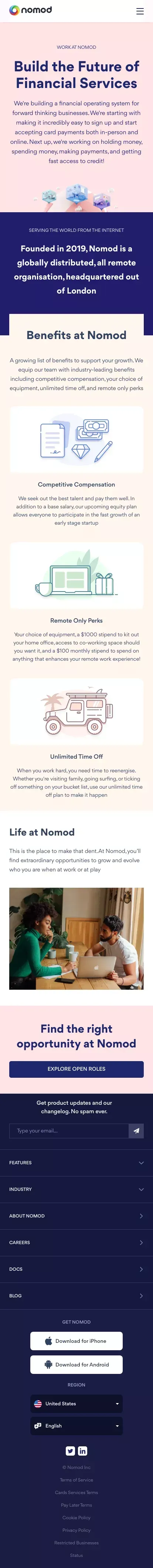 Nomod mobile view