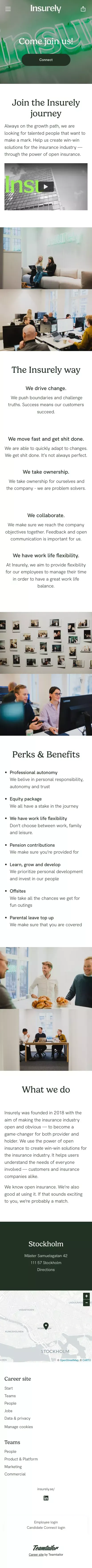 Come join us! - Insurely mobile view