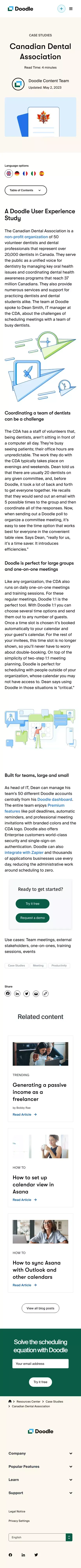 Case Studies: Canadian Dental Association | Doodle mobile view