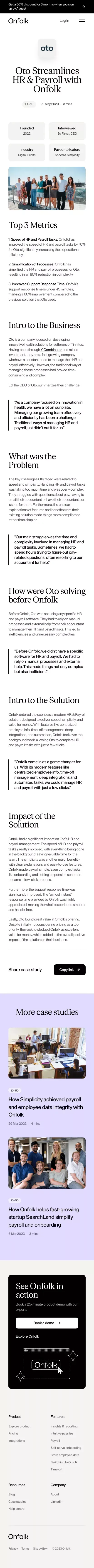 Oto Streamlines HR & Payroll with Onfolk · Onfolk mobile view