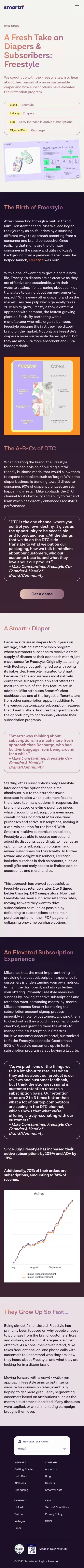 Case Study – A Fresh Take on Diapers & Subscribers: Freestyle mobile view