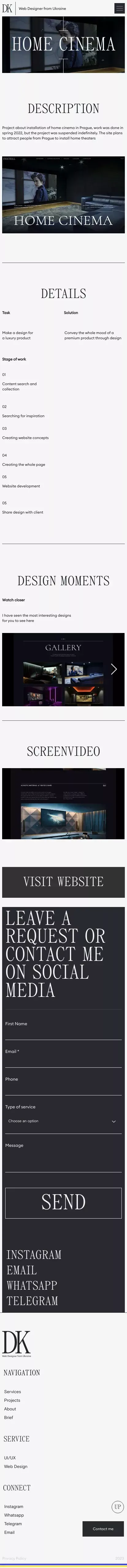 Home cinema Description | Dima Kurlov mobile view