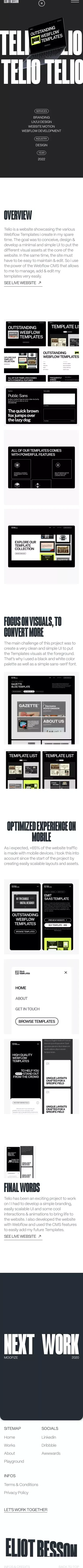 Selected Work - Telio - Portfolio of Eliot BESSON - Digital Designer & Webflow Expert mobile view