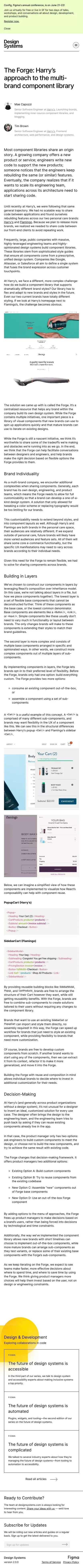 The Forge: Harry’s approach to the multi-brand component library mobile view