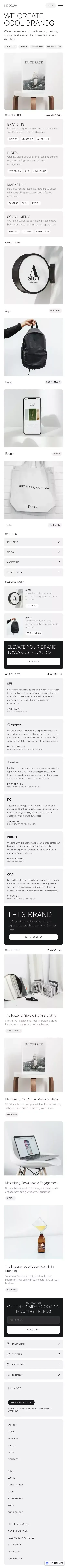 Hedda - Webflow Ecommerce Website Template mobile view