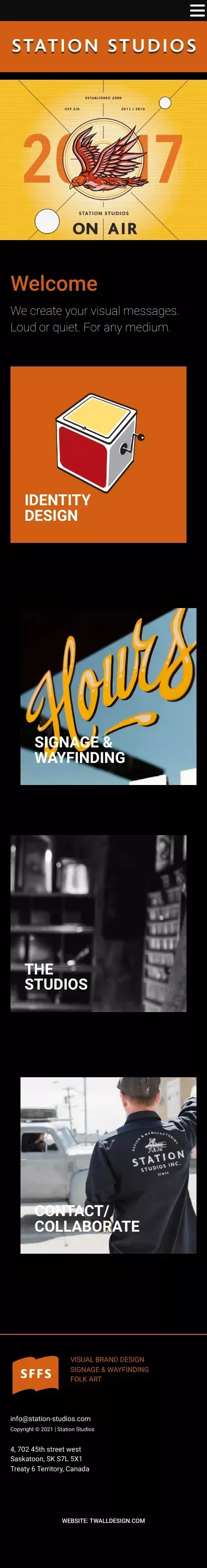 Station Studios - Visual Brand Design / Signage & Wayfinding / Folk Art mobile view