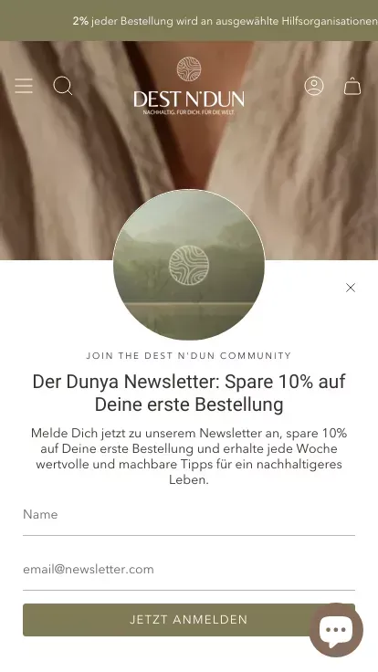 DEST N'DUN | Dein Ort für nachhaltige Mode mobile view