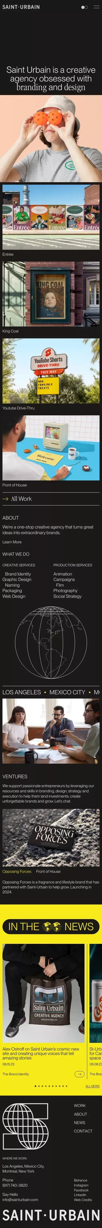 NYC x LA - Branding and Creative Design Agency - Saint Urbain mobile view