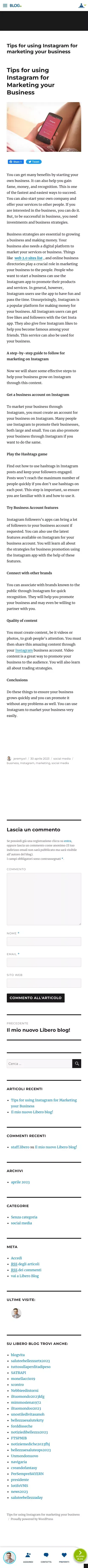 Tips for using Instagram for marketing your business mobile view