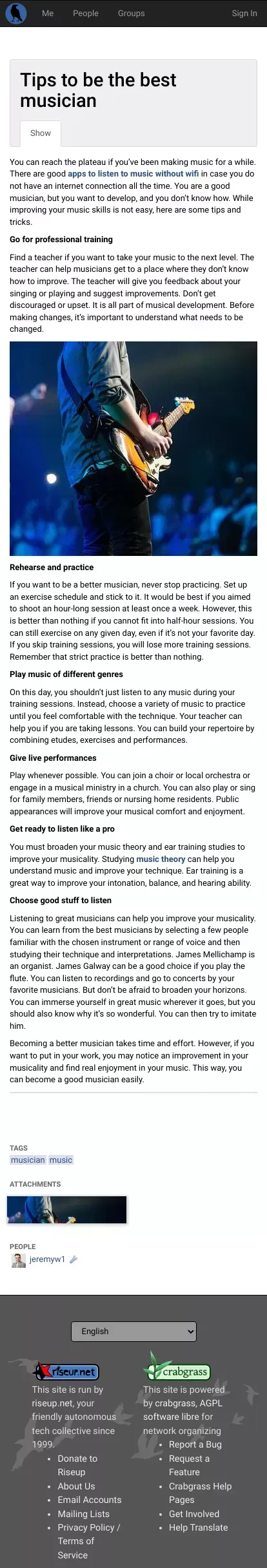 Tips to be the best musician  - jeremyw1 - people - Crabgrass mobile view