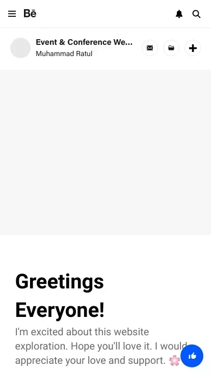 Behance mobile view