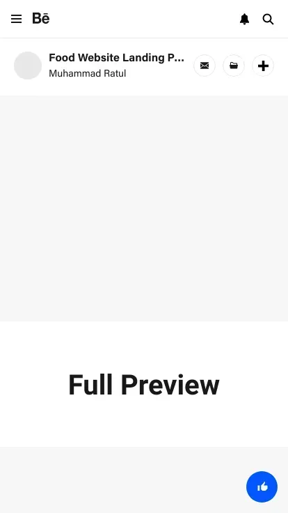 Behance mobile view