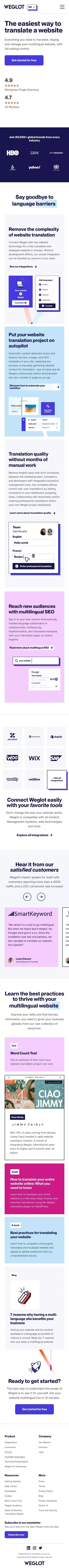 Weglot | Your solution for website translation, internationalization, and multilingual SEO mobile view