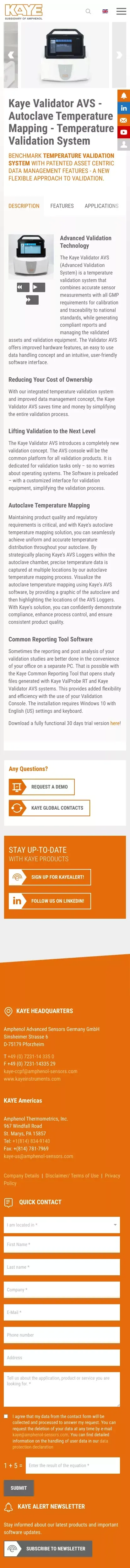 Autoclave Temperature Mapping | Temperature Validation System - KAYE mobile view