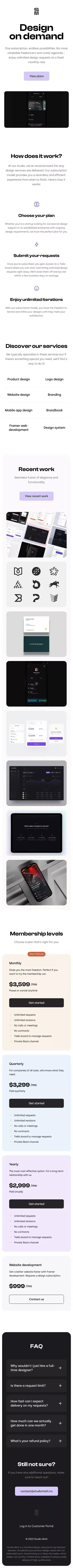 Studio Matt - Design on demand mobile view