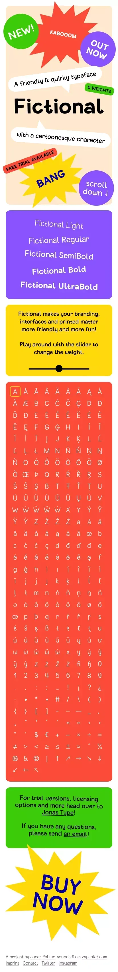 Fictional – A friendly & quirky typeface with a cartoonesque character mobile view