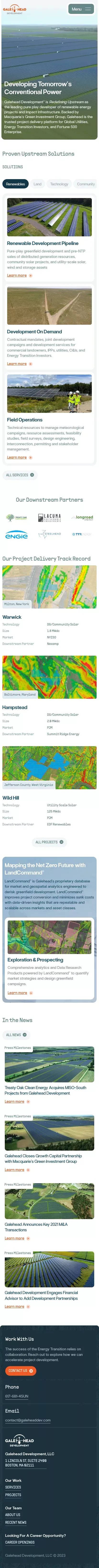 Developing Tomorrow's Conventional Power – Galehead Development® mobile view