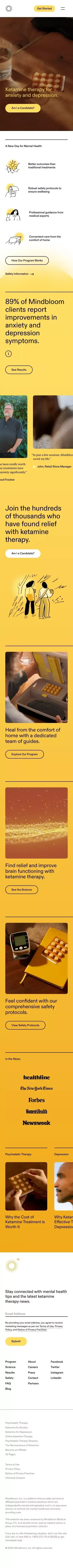 Mindbloom: ketamine therapy for anxiety and depression mobile view