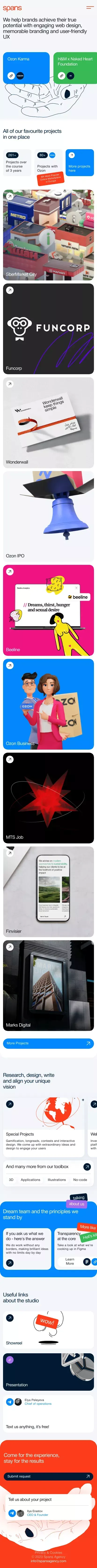 Spans Agency mobile view