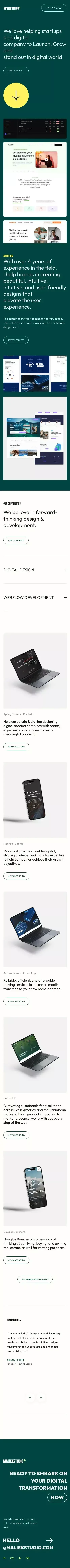 Maliek Studio | UI Design & Webflow Specialist based in Bali mobile view