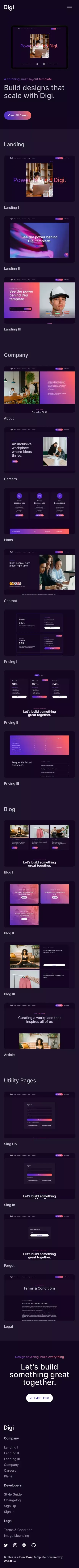 Digi - Webflow Ecommerce website template mobile view