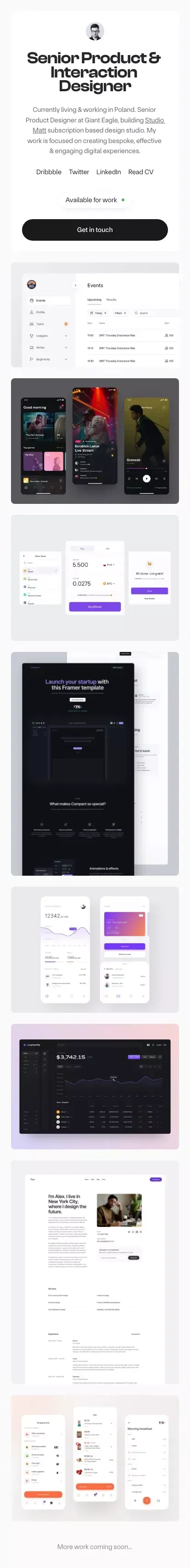 Mateusz Nieckarz â Senior Product & Interaction Designer mobile view