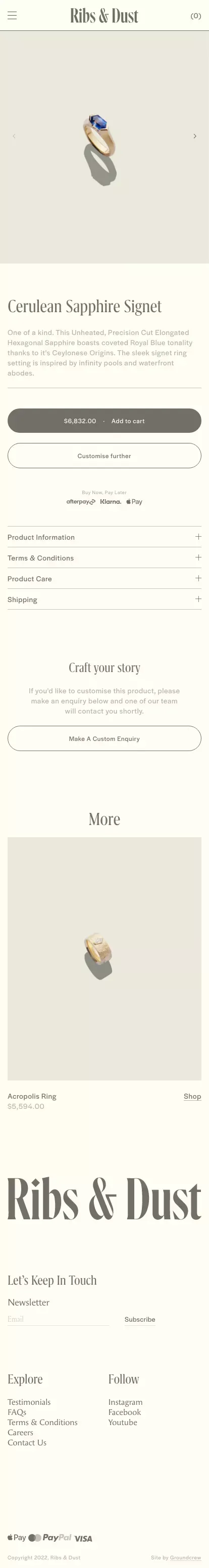 Cerulean Sapphire Signet mobile view