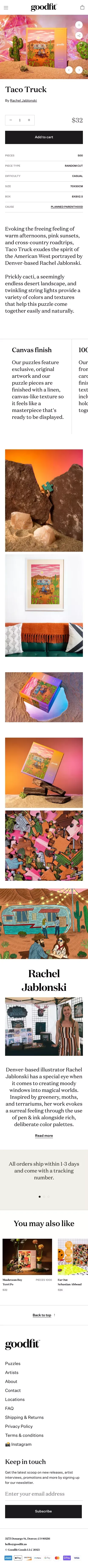Goodfit Puzzles - Taco Truck - 500 piece modern art puzzle mobile view
