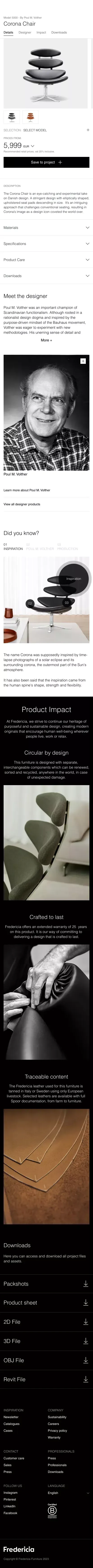 The Corona Chair - Poul M. Volther - Fredericia Furniture mobile view