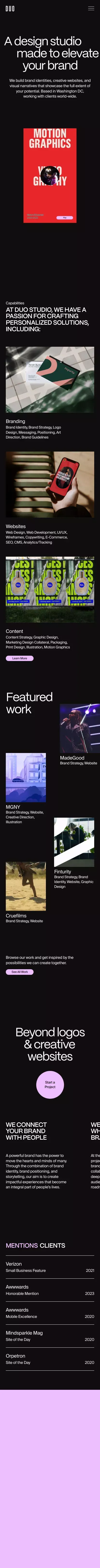 Duo Studio — A Digital Design Studio in Washington DC mobile view