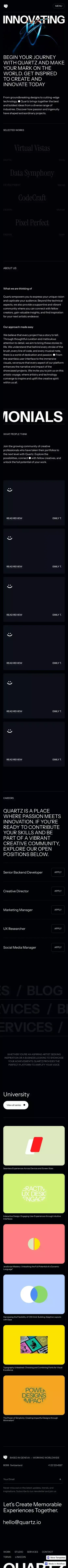 Home - Quartz - Webflow Website Template mobile view