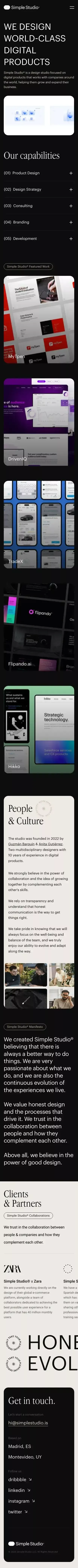 Simple Studio - Digital Design Agency mobile view