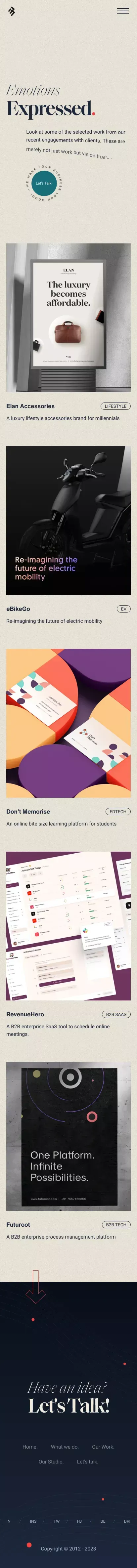 Digital design for B2B SaaS & Lifestyle brands | 17Seven mobile view