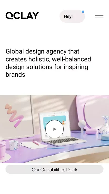 QClay | Creative Design and Development Agency mobile view