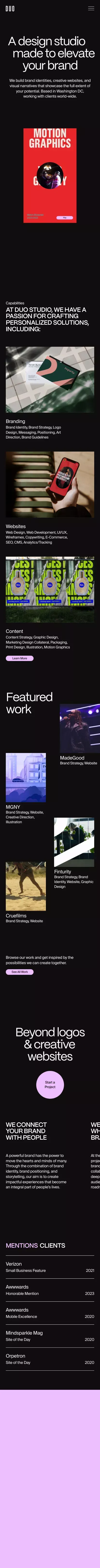 Duo Studio — A Digital Design Studio in Washington DC mobile view