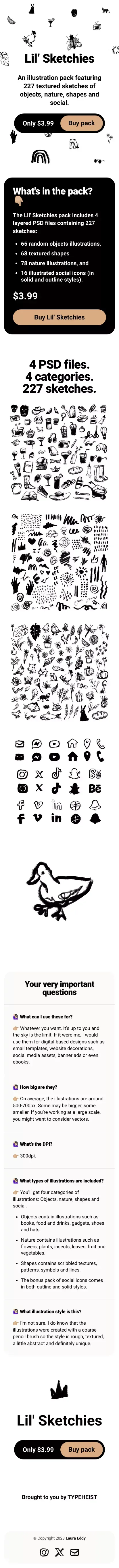 Lil' Sketchies Illustration Pack mobile view