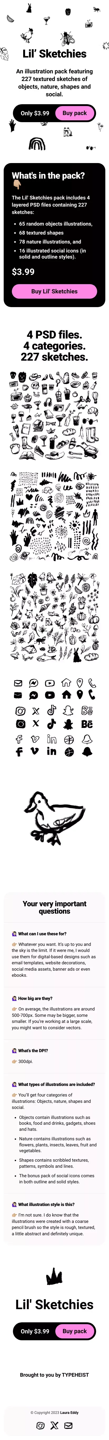 Lil' Sketchies Illustration Pack mobile view