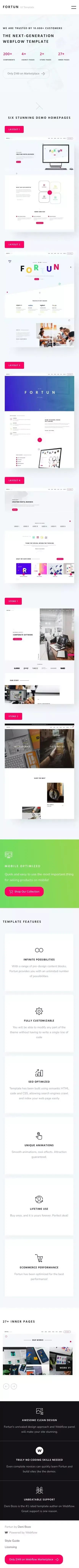 Fortun - Webflow Ecommerce Website Template mobile view