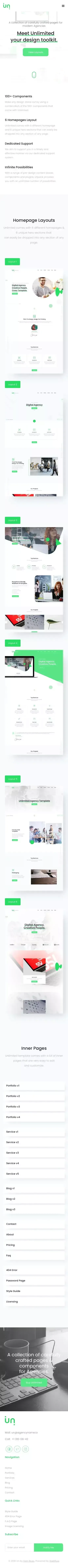 Unlimited - UI Kit Webflow Website Template mobile view