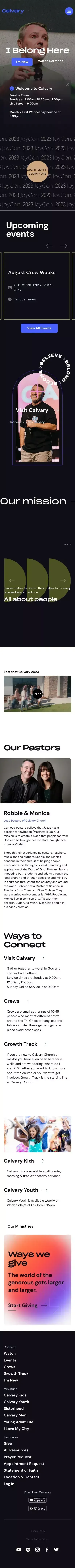Welcome to Calvary mobile view
