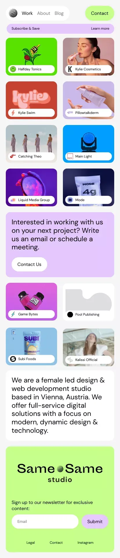 Same Same Studio • Design & Development mobile view